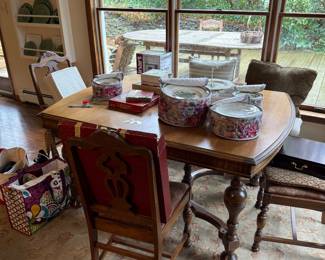 Vintage oak table and chairs 