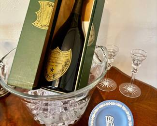 1985 Cuvee Dom Perignon Tiffany Ice bucket and Wedgewood Rolls Royce