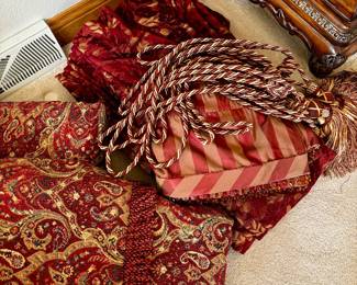 Draperies, valances and tiebacks with tassels