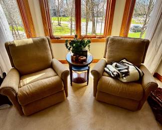 Pair of Flexsteel swivel rocker recliners