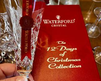 Waterford Crystal 12 Days of Christmas "4 Calling Birds" champagne flute. NEW with box (2)