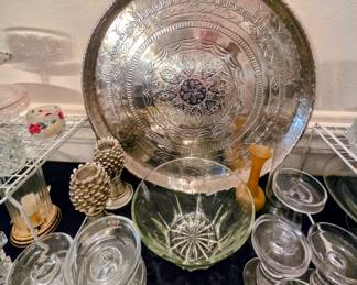 Large Chrome embossed tray