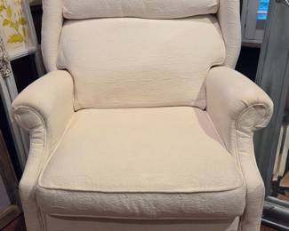 White Upholstered Recliner
