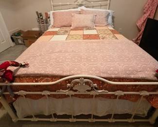 Queen Iron Bed Frame and Mattress