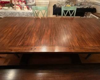 Solid Wood Dining Table with 1 leaf, 4 Dining Chairs, and 1 bench