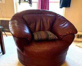 Red Leather Natuzzi Armchair 