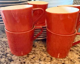 Red Demitasse Cups and Saucers 