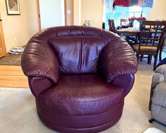 Red Leather Natuzzi Armchair 