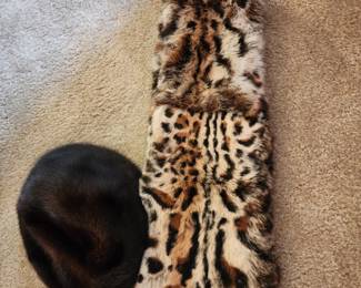 Mink hat and Rabbit scarf