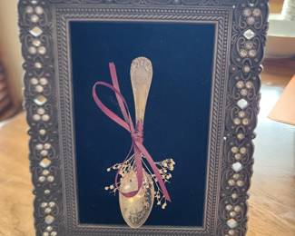 Special sterling spoons framed