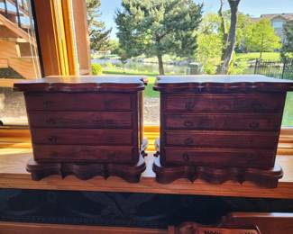 2 Reel wood jewelry boxes, very sturdy