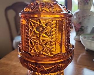 Indiana glass stars and bars fairy lamp