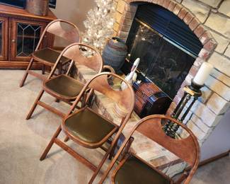 Set of 4 antique folding chairs