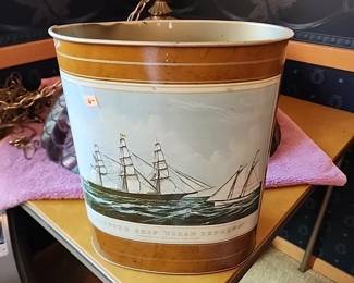 Vintage Ship Trash can, not perfect but fun