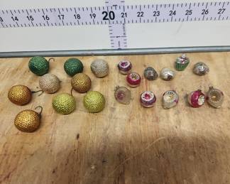 Lot 11: Vintage Japanese Feather Tree Glass Christmas Ornaments