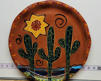 Lot 23: Sonja Templeton Hand Painted Redware Platter