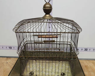 Lot 32: Vintage Hendryx Brass Bird Cage