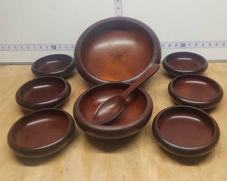 Lot 67: Hardwood Salad Bowl Set