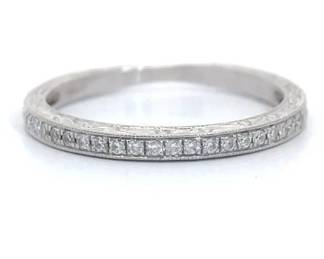 Shane Company 0.15 Carat Natural Diamond Band in 14K White Gold