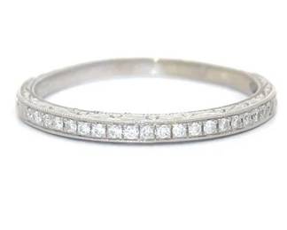 Shane Company 0.15 Carat Natural Diamond Band by in 14K White Gold