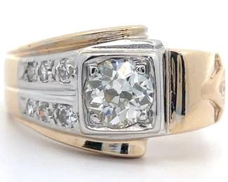 0.87 Carat Natural Diamond Ring in 14K Two-Tone Gold