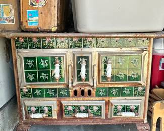 Antique cast iron wood burning stove