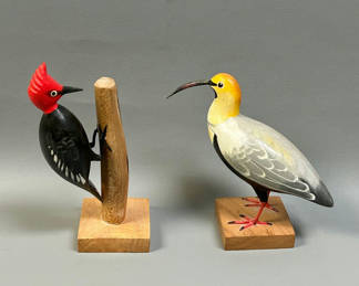 Lot 31: Signed Carlos Yevenez Carved Wooden Birds 2