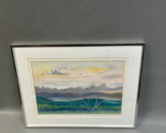 Lot 42: Pastel Landscape Drawing Signed