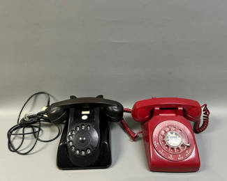 Lot 10: Vintage Black & Red Rotary Phones 2