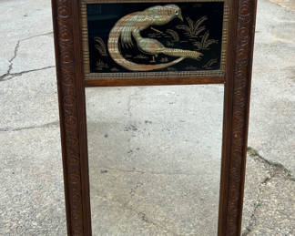 Lot 59: Reverse Bird Painting on Glass Wall Mirror