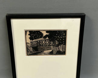 Lot 30: Signed Harry E Thompson Etching Titled: "Short Falls" N.H.