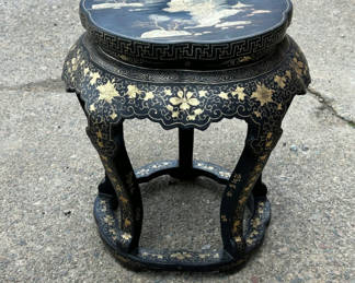 Lot 57: Asian Gilt Lacquered Stool/Side Table