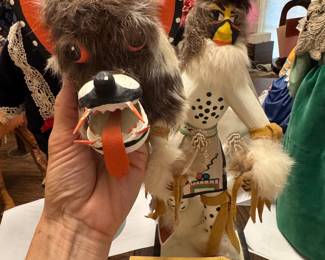 #113 - $70 - Kachina doll by Artist Johnny Kachada detachable mask with certificate 