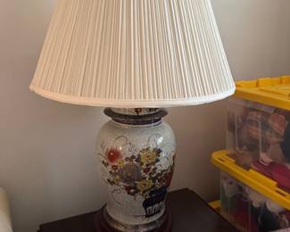 #51 - $140 -Pair of Asian porcelain lamps  31"H