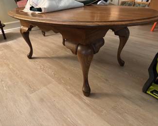#79 - $100 -Oval oak coffee table 46x28x17H