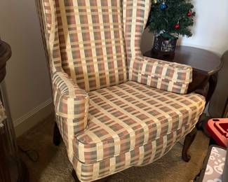 #60 - $100 - Ethan Allen wing back chair 