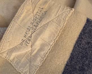 #109 - $48 - US Army wool blanket dated 1944-  from Pensacola - great condition