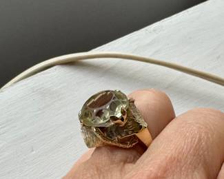 #11 - $350 -1960" ring Size 6 1/2 6.62 gr with topaz
