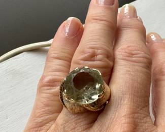 #11 - $350 - 1960" ring Size 6 1/2 6.62 gr with topaz