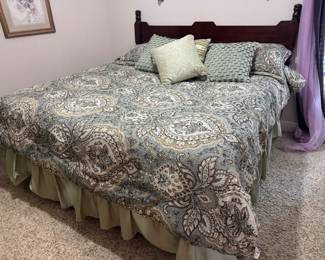#51 - $350 -King size bed wood headboard with mattress & frame 