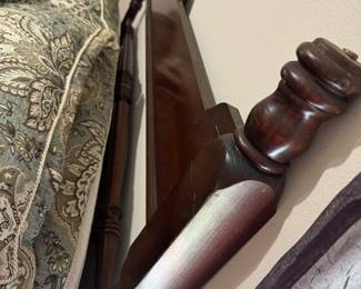 #51 - $350 - King size bed wood headboard with mattress & frame 