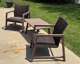 #32 - $100 -2 chairs & one table aluminiun