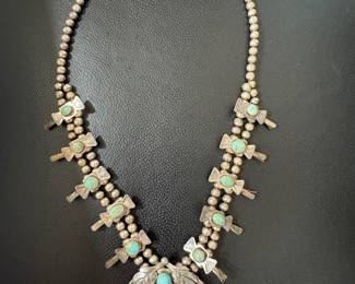 Sterling & Turquoise Necklace $500, 21"Neck 2" Pendant, 95 gm Sterling Tested
