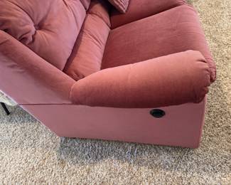 #12 - $150 England Corsair TN  velours raspberry loveseat 55x36x35 