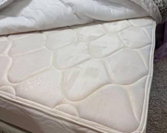 #51 - $350 - King size bed wood headboard with mattress & frame 