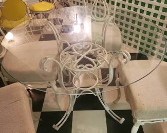 Wrought-iron glass top table