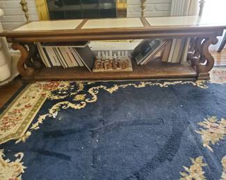 Books and marble chess set