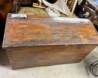 This is a very old "6 panel" hope chest or sometimes called a dower chest.