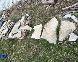 An assortment of large decorative/landscape rocks.
