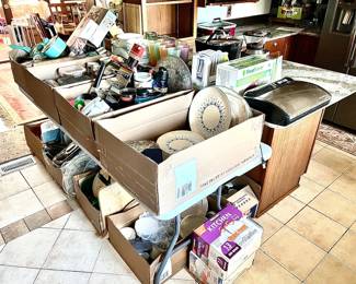 Vacuum Seal, Vintage Plates, Kitchen Garbage Bags, Grater Set, And Vintage Rainbow Glass Set